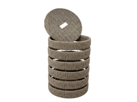 Handcrafted Twisted Resin Hamper with Lid and Cut-out Handle
